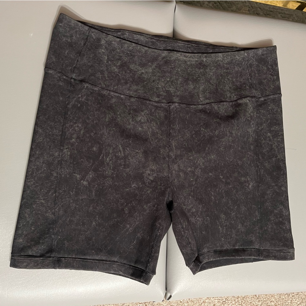 Zella 3XL Charcoal Ribbed Biker Shorts